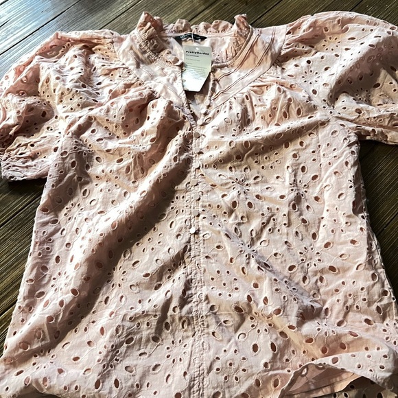 Vacay Vibe Beach-y Pink Eyelet Blouse for Women - Picture 4 of 8